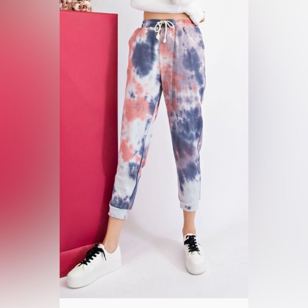 Easel Tie-Dye Terry Knit Joggers Size S & L NWT